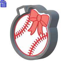 Load image into Gallery viewer, Baseball with Bow Silicone Mold Housing STL File