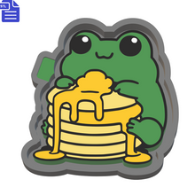 Load image into Gallery viewer, Frog with Pancakes Silicone Mold Housing STL File