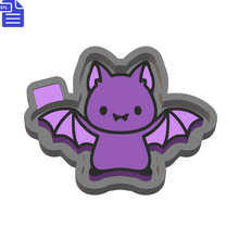 Load image into Gallery viewer, Cute Flying Bat Silicone Mold Housing STL File