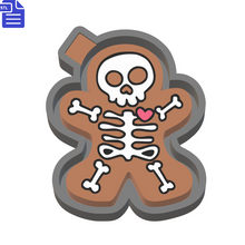 Load image into Gallery viewer, Gingerbread Skeleton Silicone Mold Housing STL File