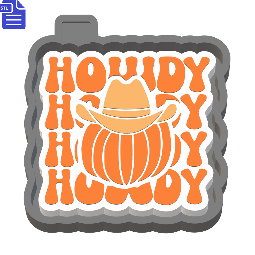 Howdy Pumpkin Silicone Mold Housing STL File