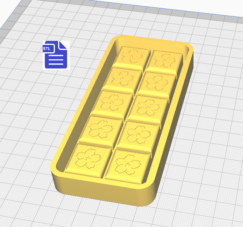 Sakura Snap Bar Silicone Mold Housing STL File