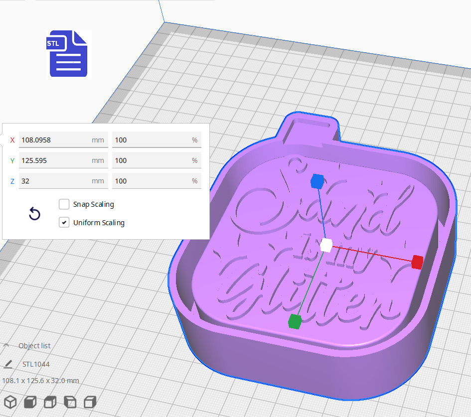 Sand is my Glitter Silicone Mold Housing STL File