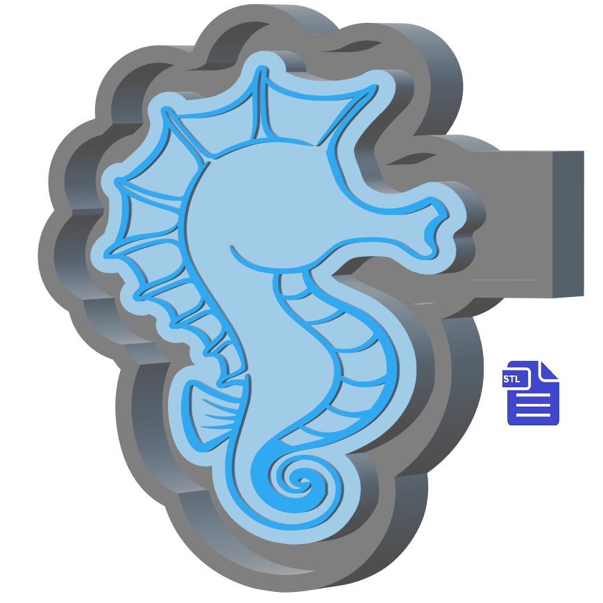 Seahorse Silicone Mold Housing STL File