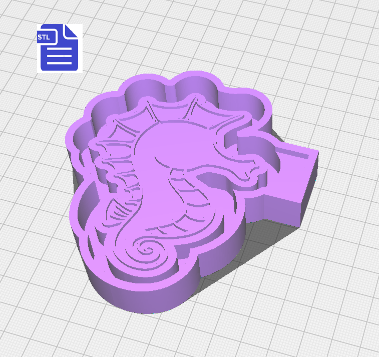 Seahorse Silicone Mold Housing STL File