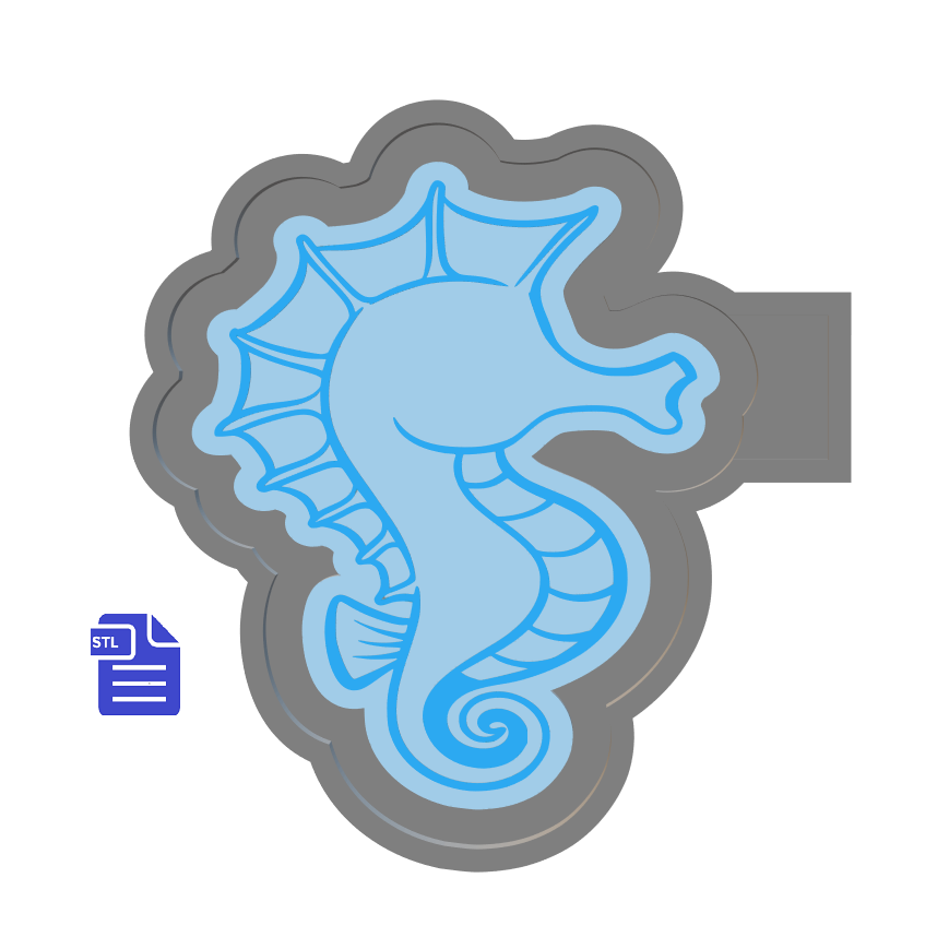 Seahorse Silicone Mold Housing STL File