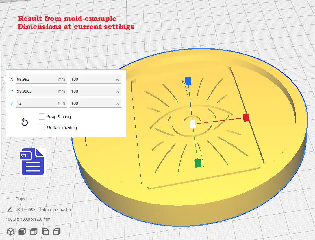 Set of 4 Halloween Coasters Silicone Mold Housing STL File