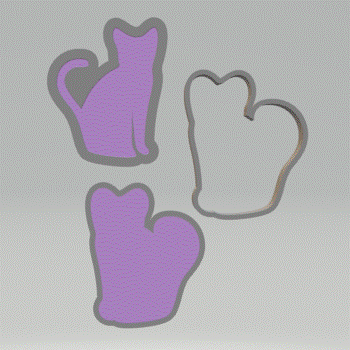 Sitting Cat Silhouette Bath Bomb Mold STL File