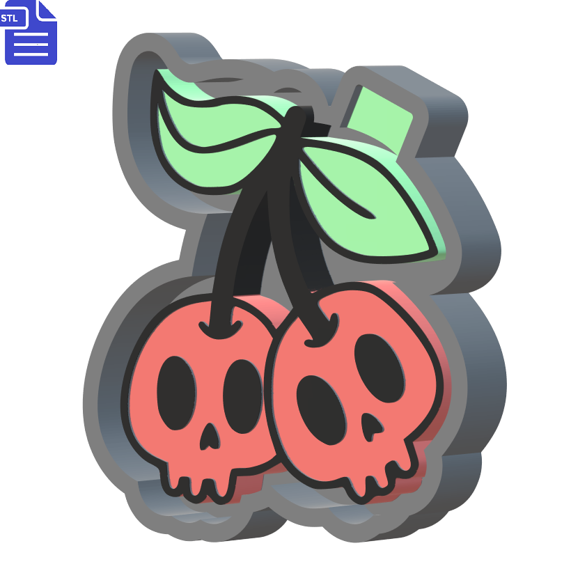 Skull Cherries Silicone Mold Housing STL File