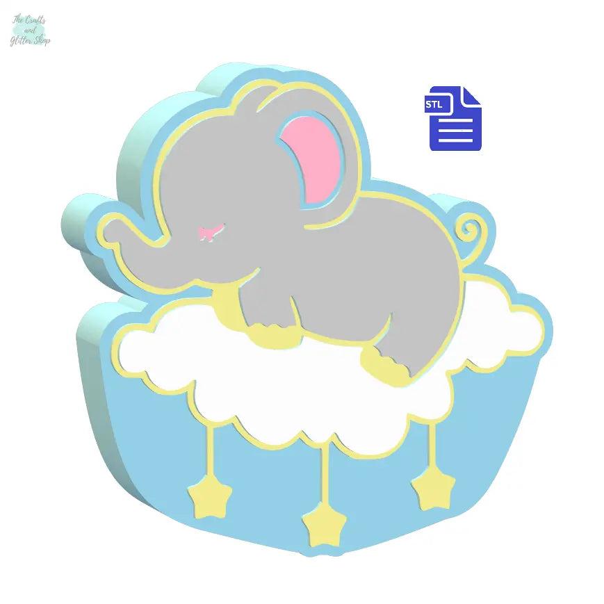 Sleeping Elephant Bath Bomb Mold STL File