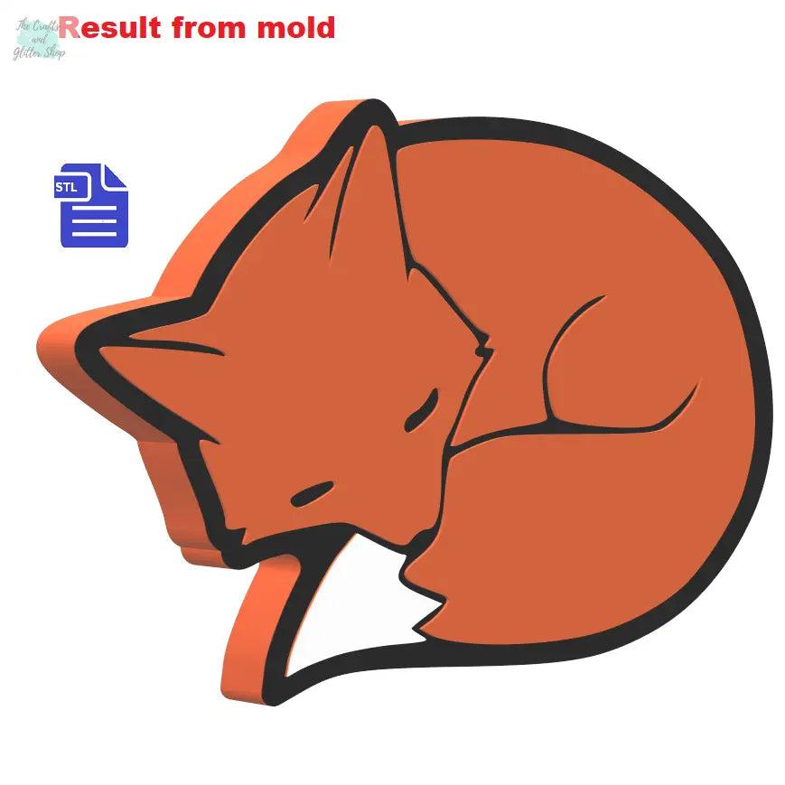 Sleepy Fox Bath Bomb Mold STL File