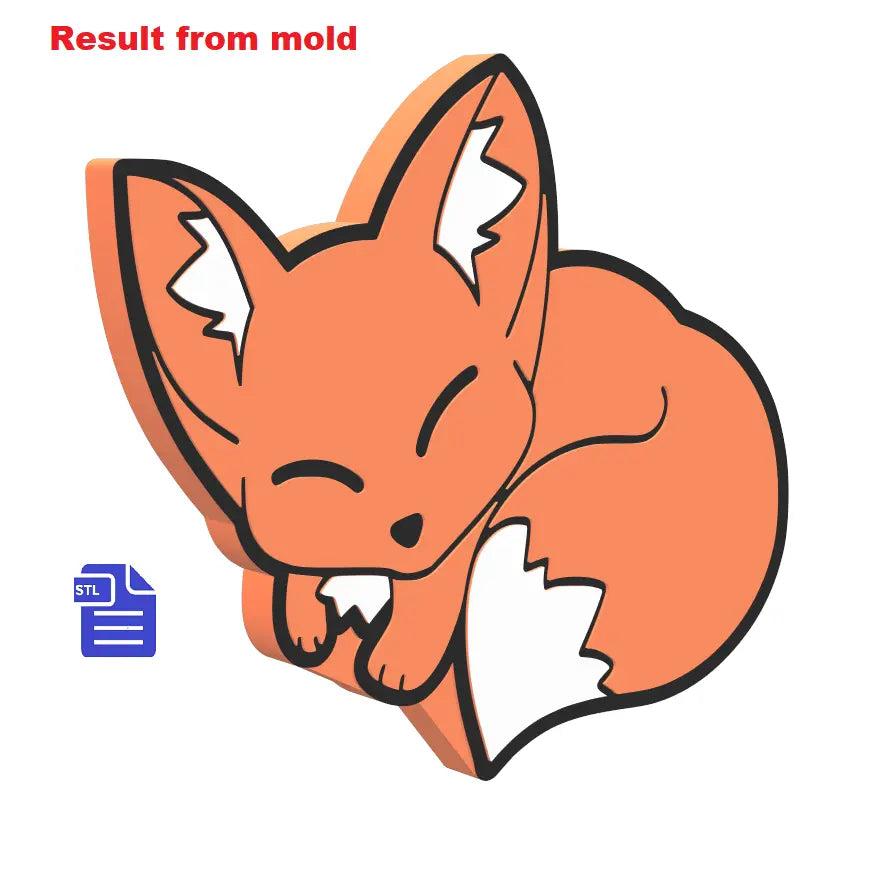 Sleepy Fox Bath Bomb Mold STL File