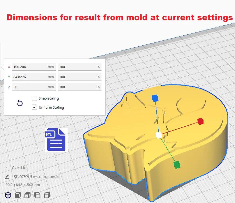 Sleepy Fox Bath Bomb Mold STL File