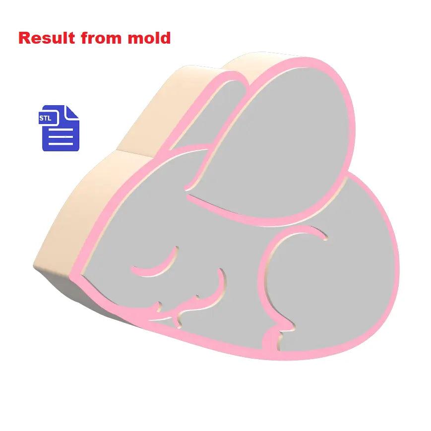 Sleepy Mouse Bath Bomb Mold STL File