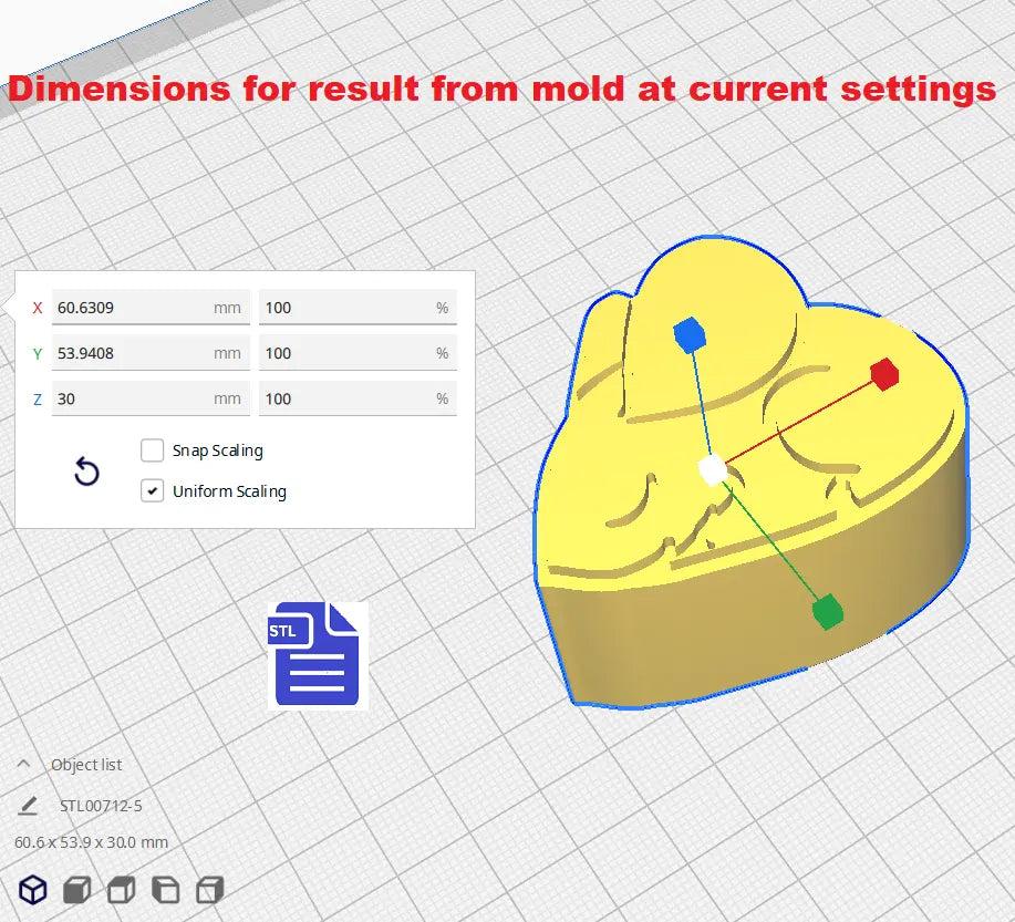 Sleepy Mouse Bath Bomb Mold STL File