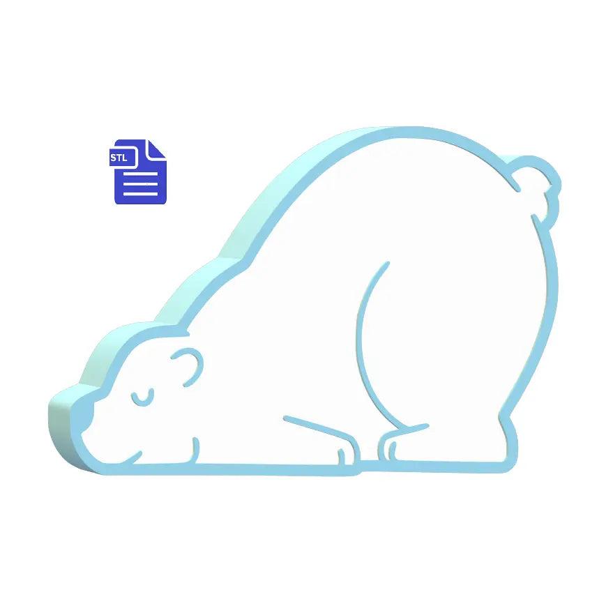 Sleepy Polar Bear Bath Bomb Mold STL File