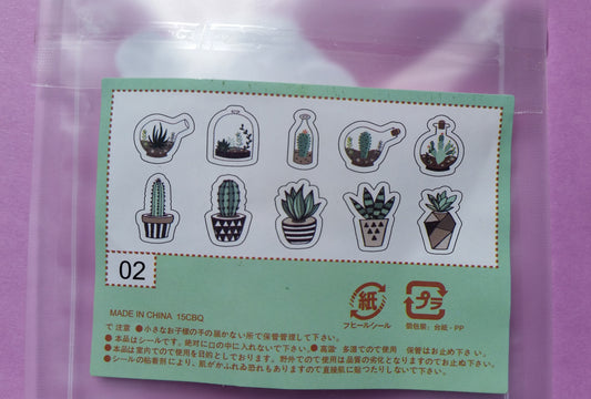 Succulent Plants Sticker Flakes