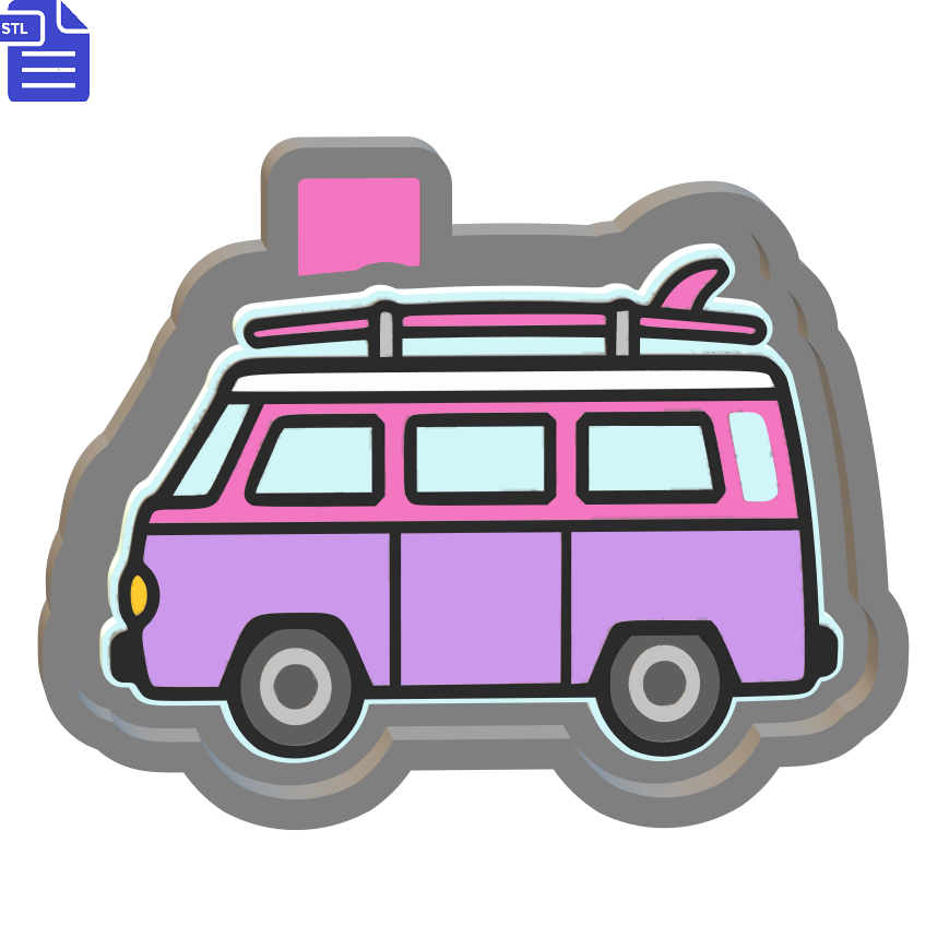 Surfer Van Silicone Mold Housing STL File