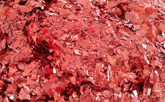 Holographic Red Cellophane Glitter Flakes - The Crafts and Glitter Shop