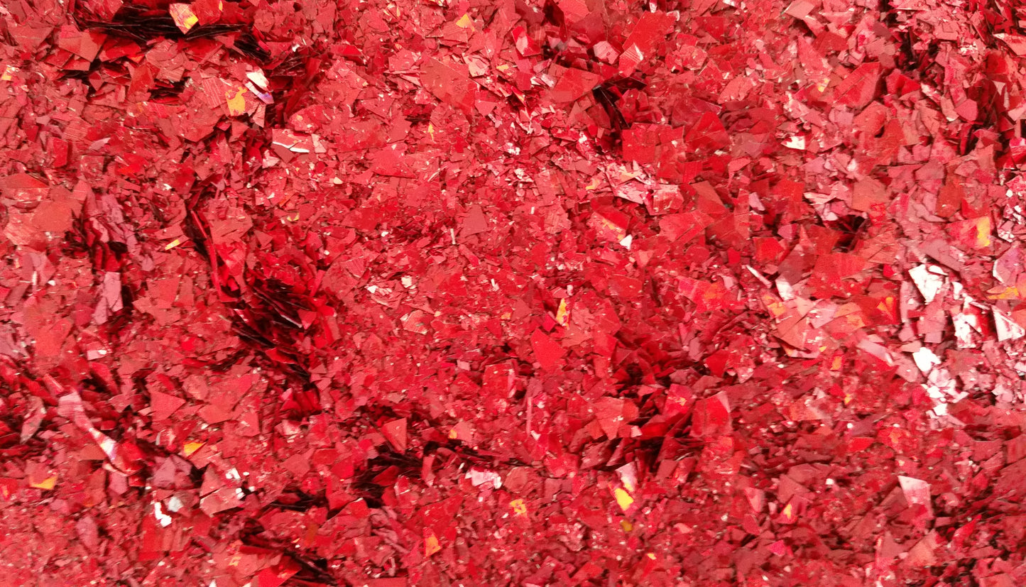Holographic Red Cellophane Glitter Flakes - The Crafts and Glitter Shop