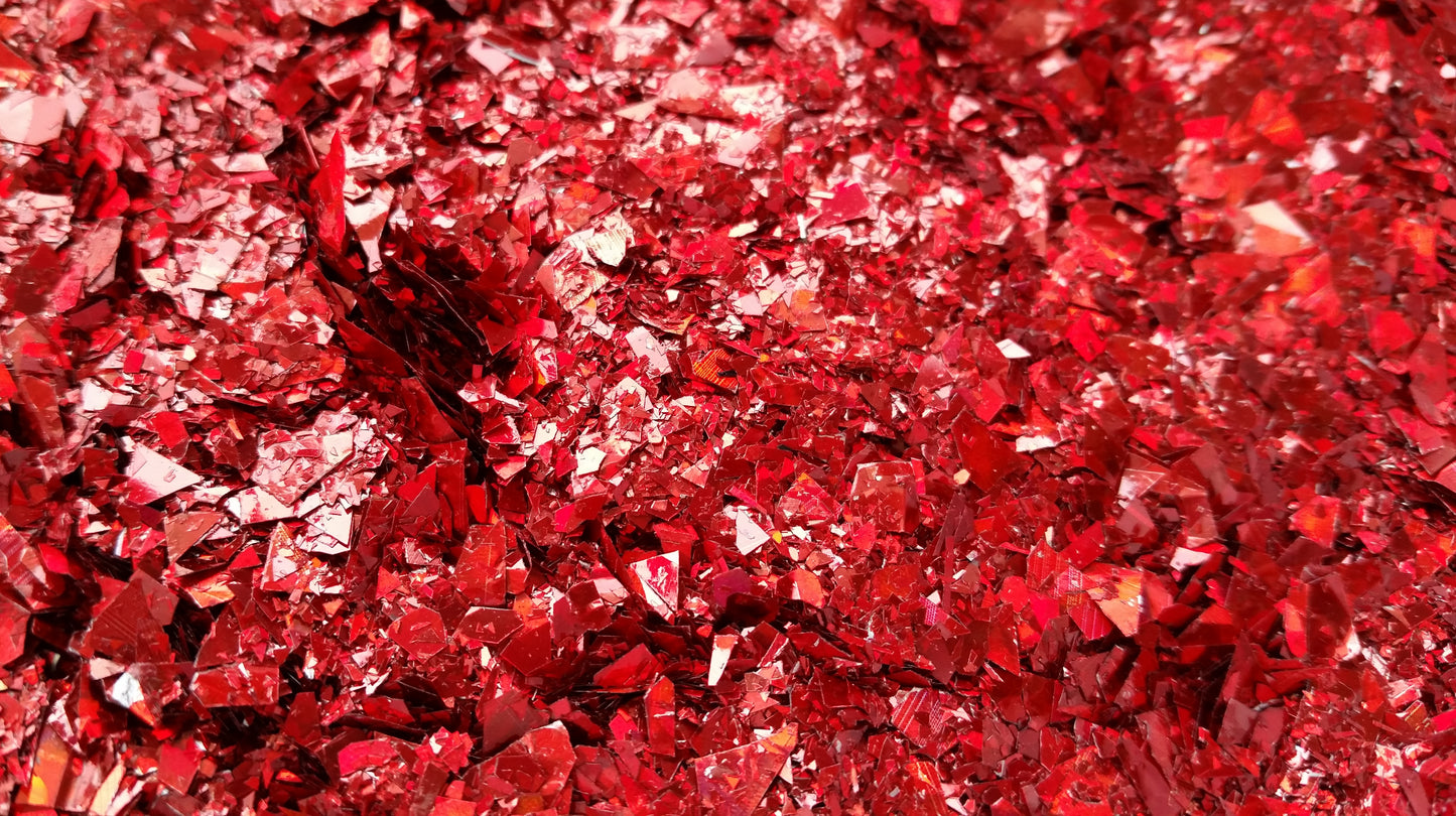 Holographic Red Cellophane Glitter Flakes - The Crafts and Glitter Shop