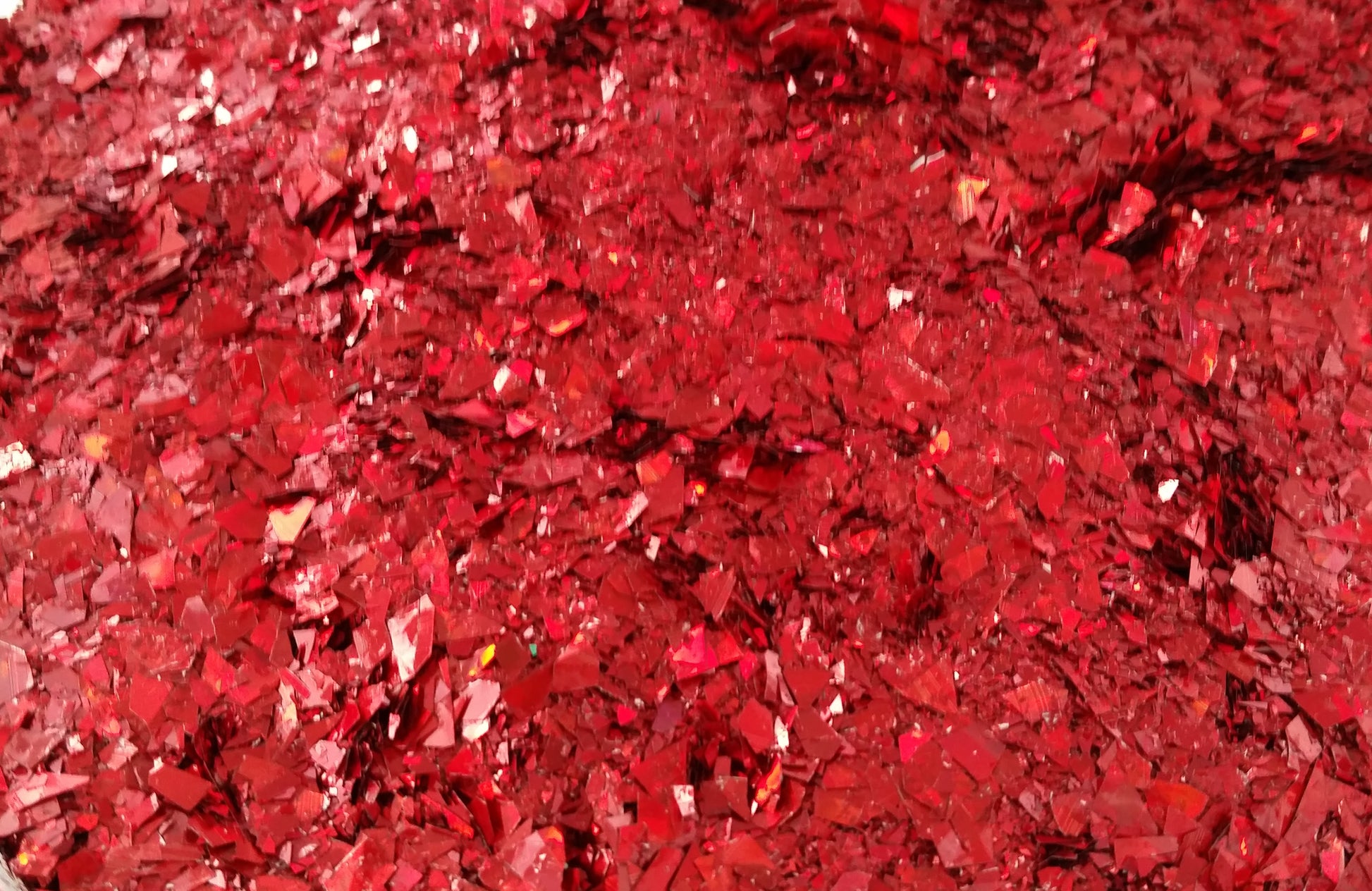 Holographic Red Cellophane Glitter Flakes - The Crafts and Glitter Shop