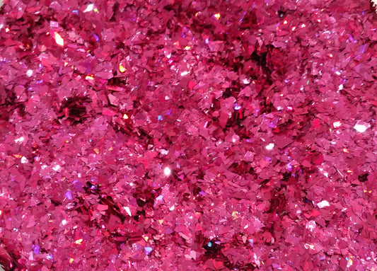 Holographic Pink Cellophane Glitter Flakes - Refill Bag - Mylar Glitter Flakes - Chunky Glitter - The Crafts and Glitter Shop