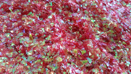 Iridescent Red Cellophane Glitter Flakes - Refill Bag - Mylar Glitter Flakes - Chunky Glitter - 4 tbsp - The Crafts and Glitter Shop