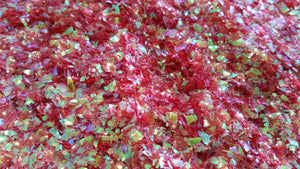 Iridescent Red Cellophane Glitter Flakes - Refill Bag - Mylar Glitter Flakes - Chunky Glitter - 4 tbsp