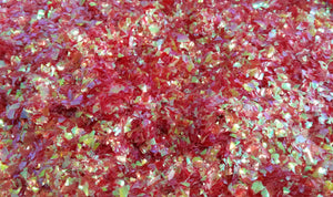 Iridescent Red Cellophane Glitter Flakes - Refill Bag - Mylar Glitter Flakes - Chunky Glitter - 4 tbsp