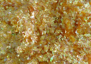 Iridescent Yellow Cellophane Glitter Flakes - Mylar Glitter Flakes