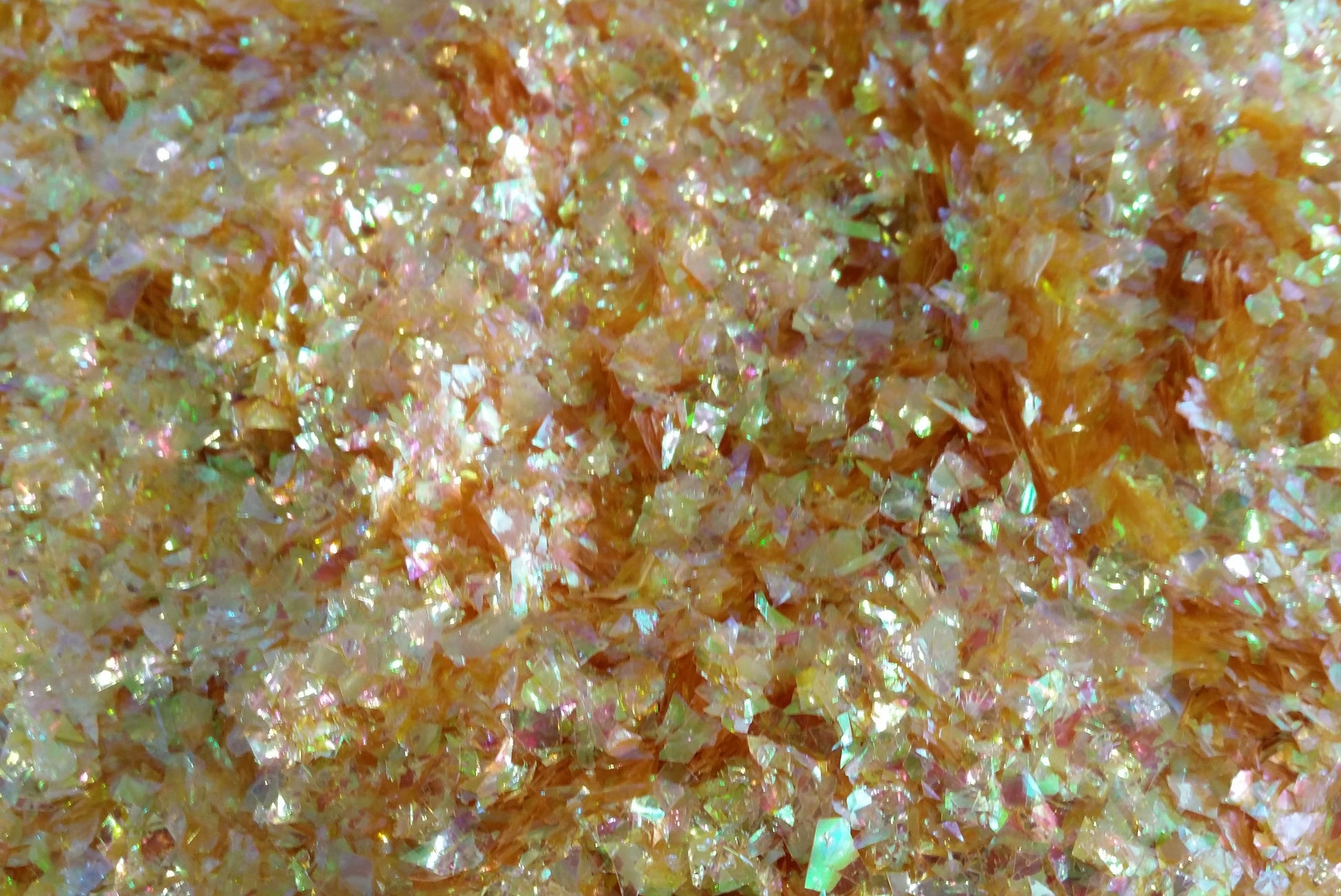 Iridescent Yellow Cellophane Glitter Flakes - Mylar Glitter Flakes - The Crafts and Glitter Shop