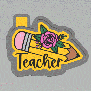 Teacher Pencil with Flower Silicone Mold Housing STL File
