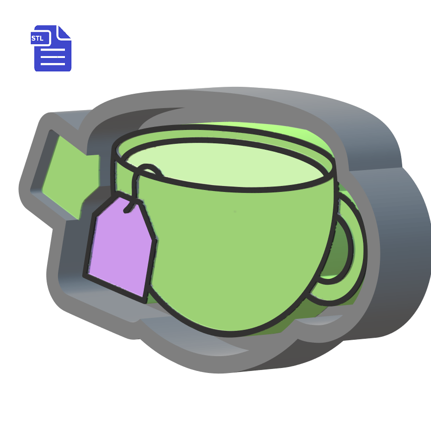 Teacup with Teabag Silicone Mold Housing STL File