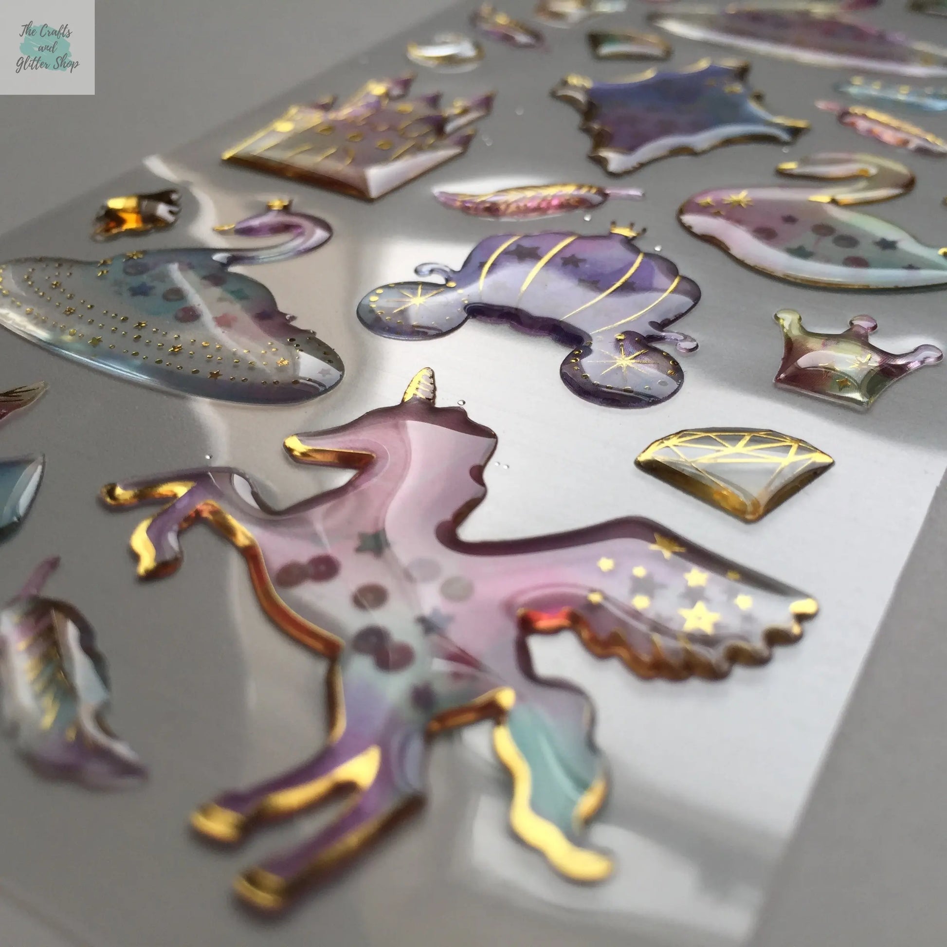Unicorn Epoxy Stickers - 1 Sheet - The Crafts and Glitter Shop