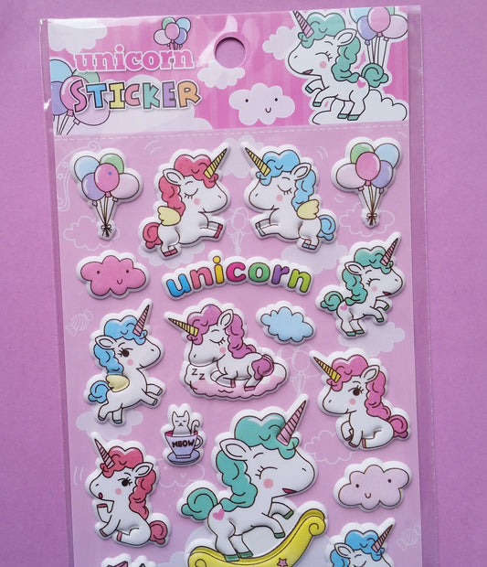 Unicorn Puffy Stickers