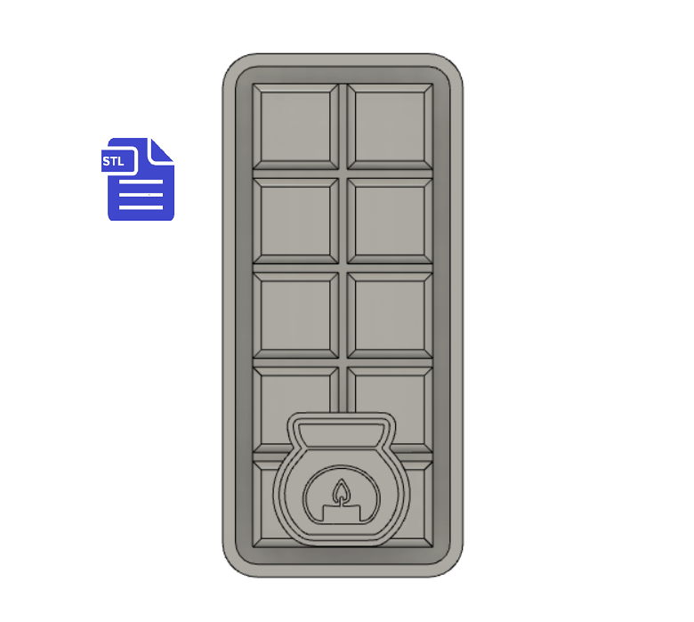 Wax Burner Snap Bar Silicone Mold Housing STL File