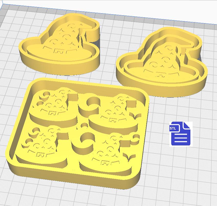 Wizard Hat Silicone Mold Housing Tray STL File