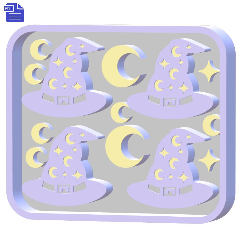 Wizard Hat Silicone Mold Housing Tray STL File