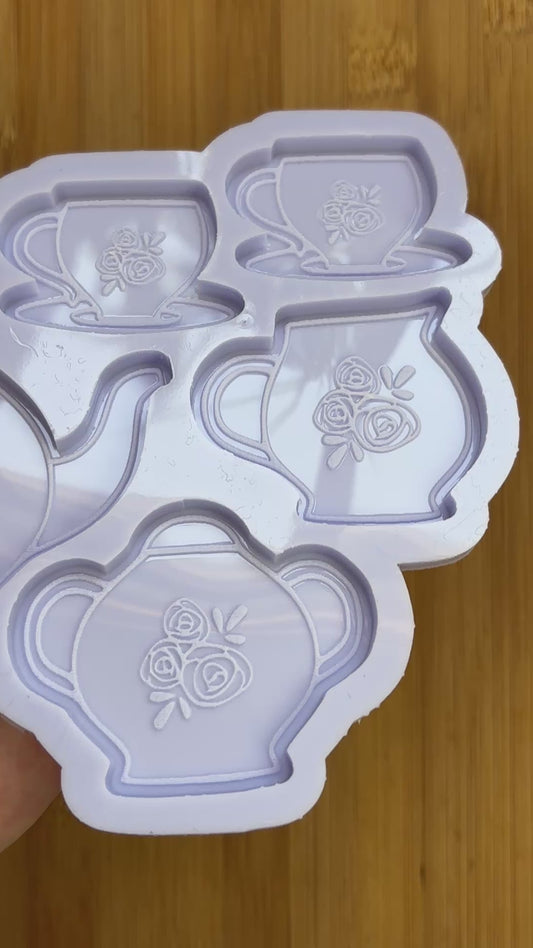 Vintage High Tea Floral Set Silicone Mold