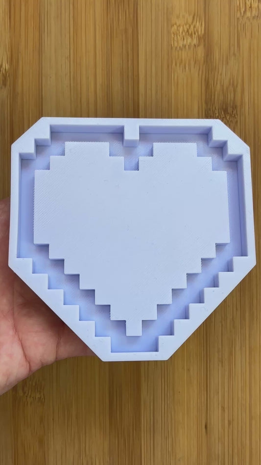 Pixel Heart Shaker Silicone Mold