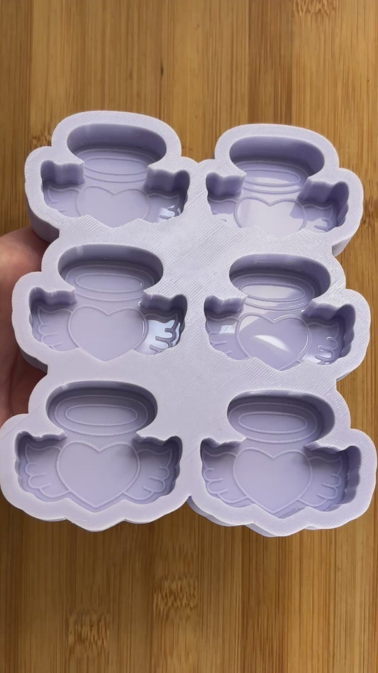 Heart with Halo & Wings Silicone Mold