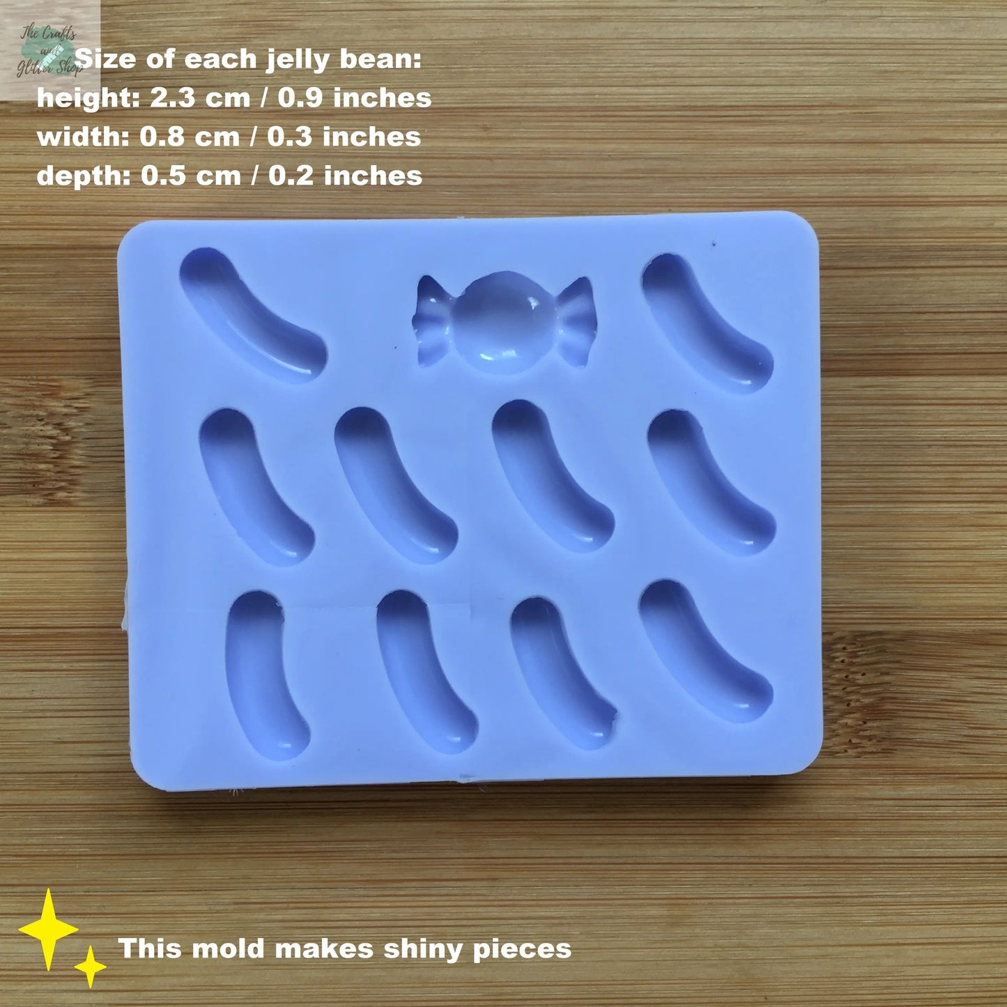 1 inch Jelly Bean Silicone Mold - The Crafts and Glitter Shop