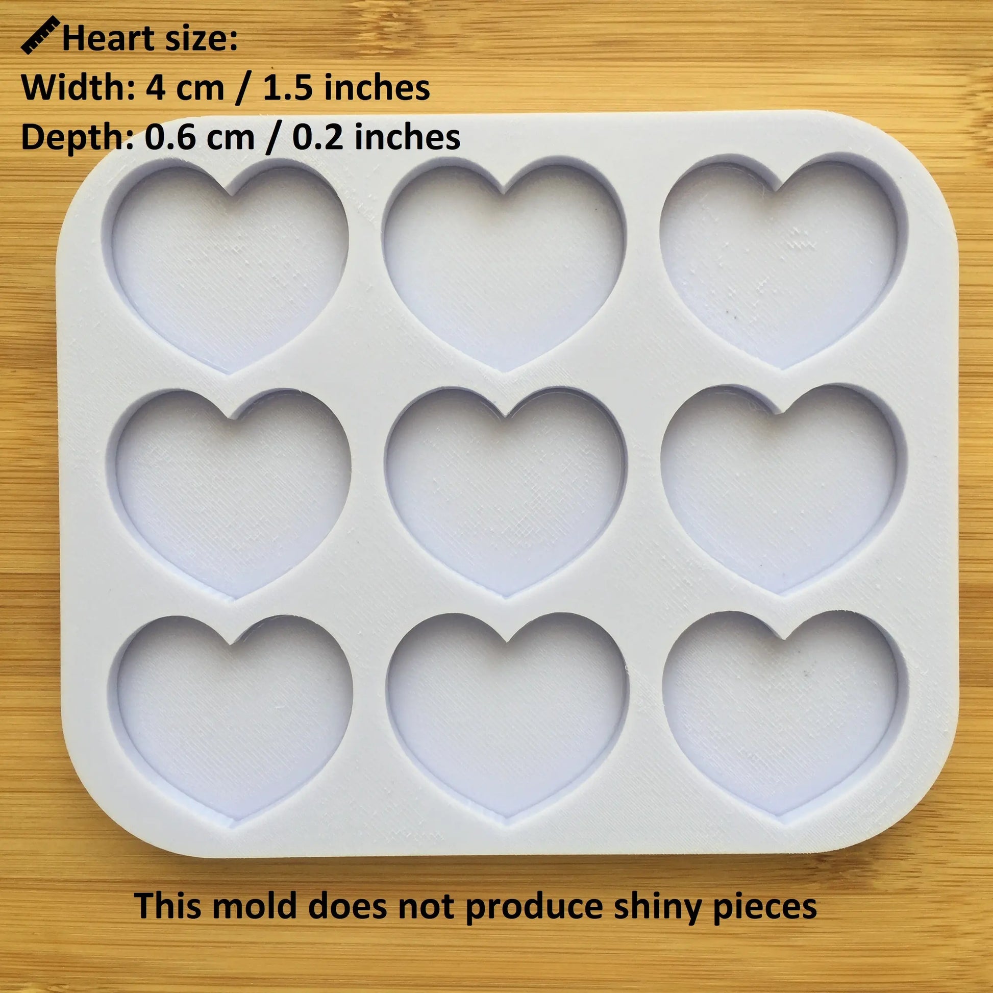1.5 inch Heart Silicone Mold The Crafts and Glitter Shop