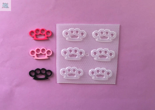 1.5" Brass Knuckles Plastic Resin Mold The Crafts and Glitter Shop