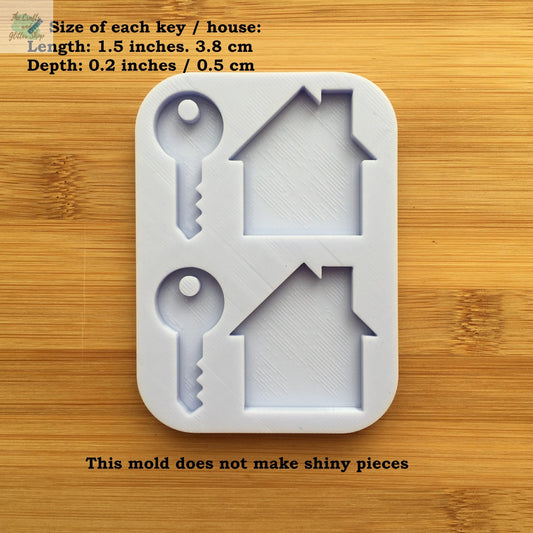 1.5 inch Key & House Silhouette Silicone Mold