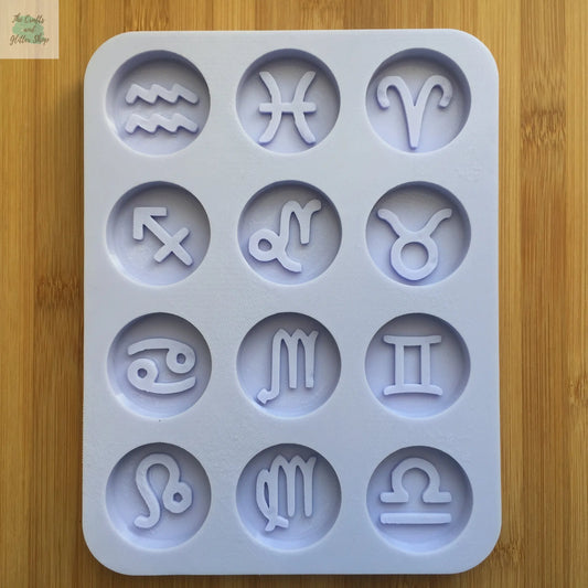 1.5 inch Zodiac Signs Silicone Mold