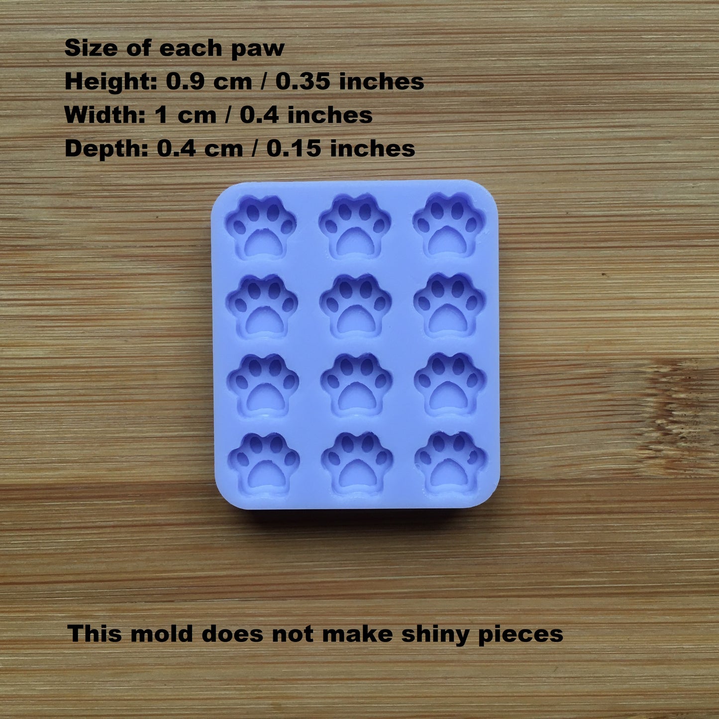 1cm or 2cm Paws Silicone Mold