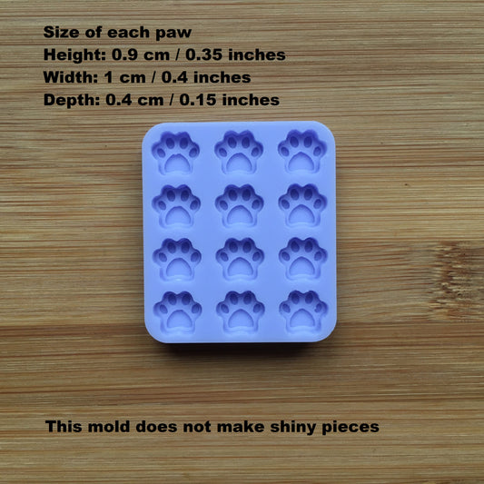 1cm or 2cm Paws Silicone Mold