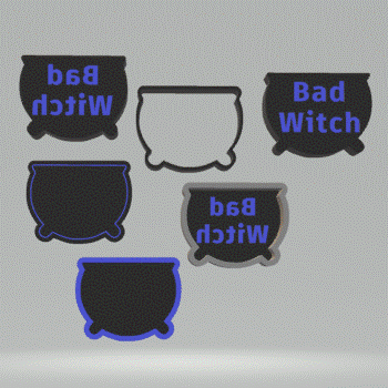 1pc + 2pc +3pc Bad Witch Bath Bomb Mold STL File